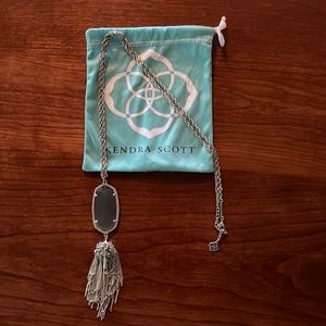 Kendra Scott Long Silver Pendant Necklace